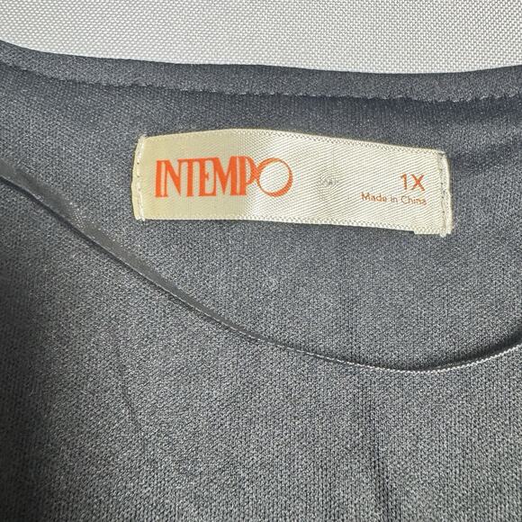 Intempo Black Sequin Bodysuit Long Sleeves Women's Plus Size 1X - Picture 7 of 7